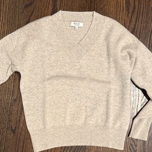 Madewell Women's Tan V-Neck Sweater